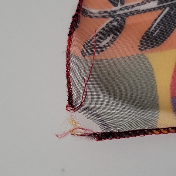 Vintage Country Calico Print Scarf Neck Square 20" x 20" 1970's - Picture 6 of 6